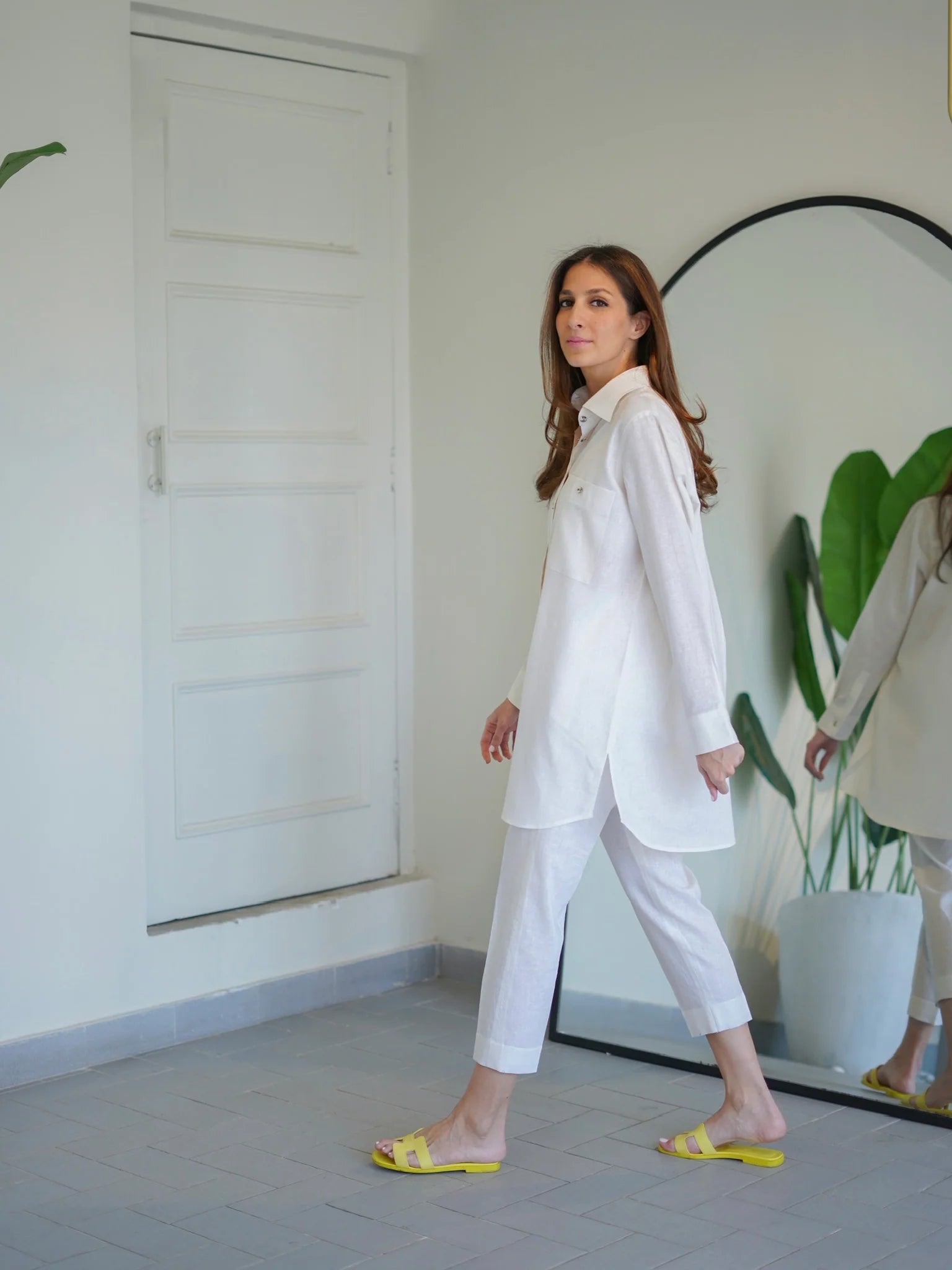 COLLARED LINEN SET