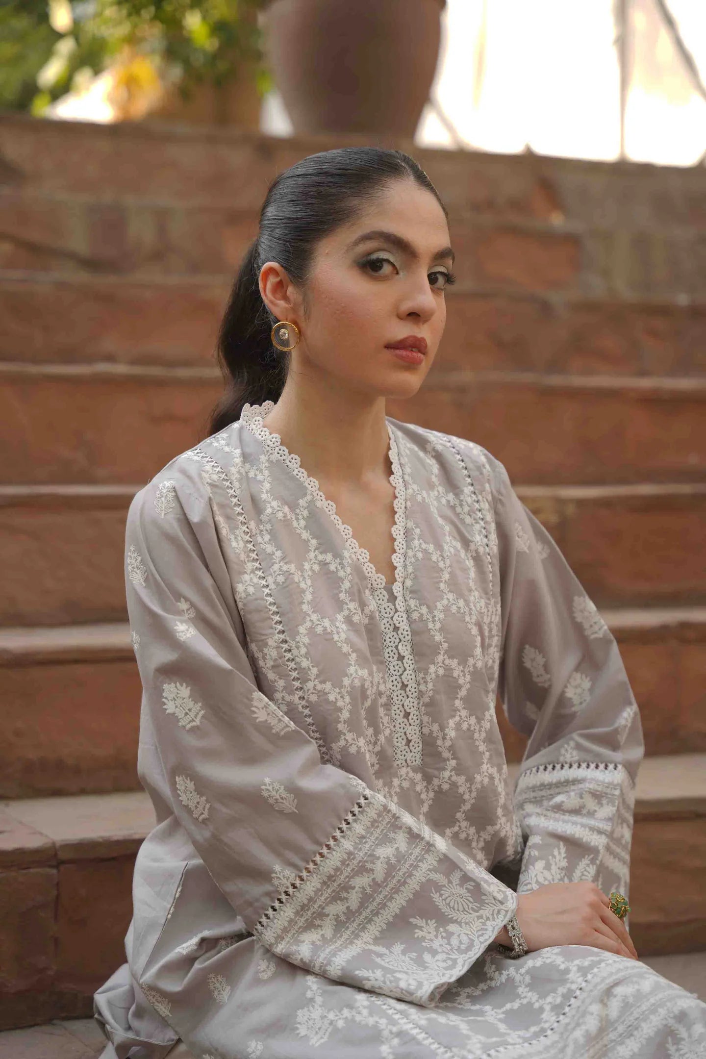 GERANIUM KURTA - GREY