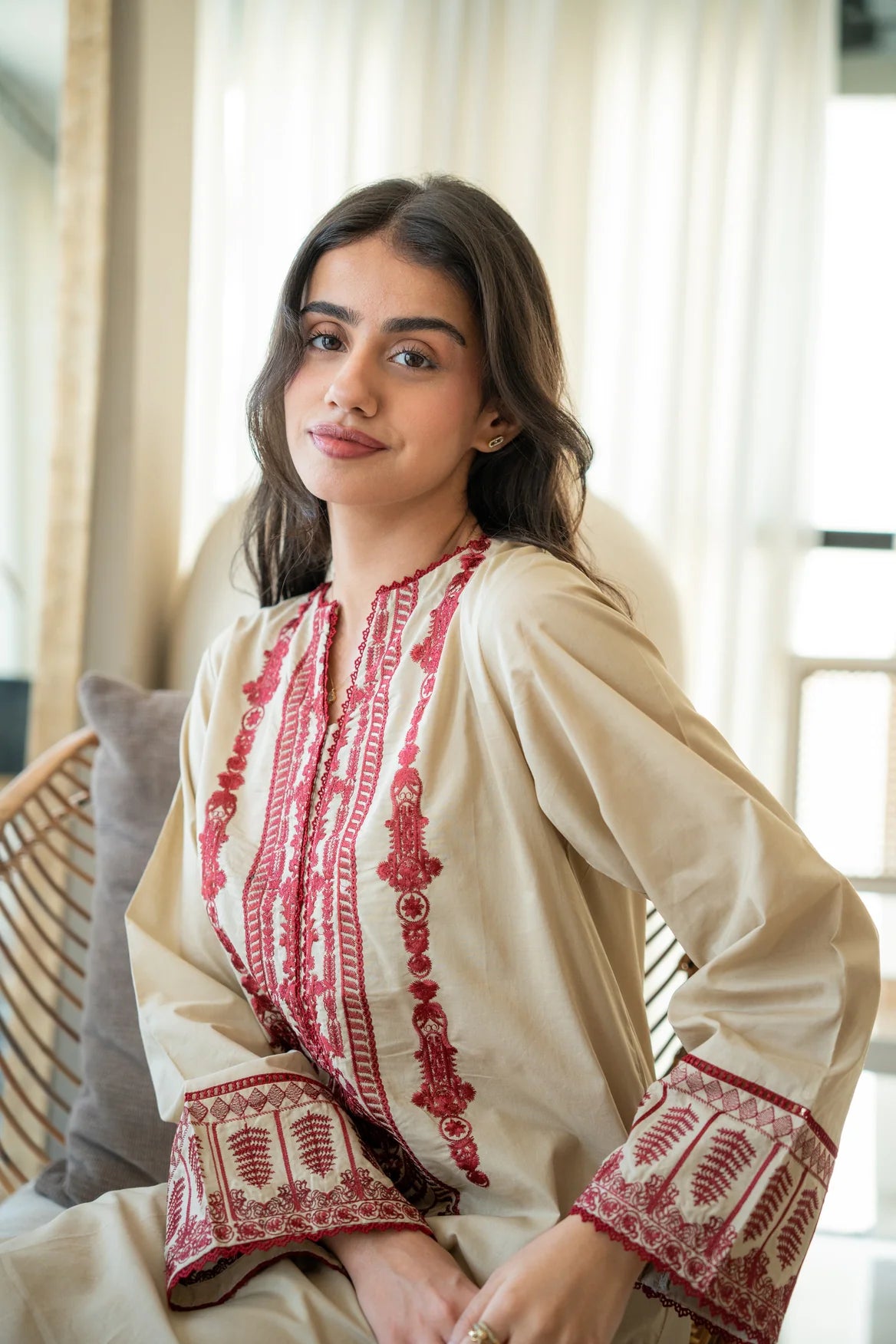 FOXGLOVE - SAND BROWN KURTA