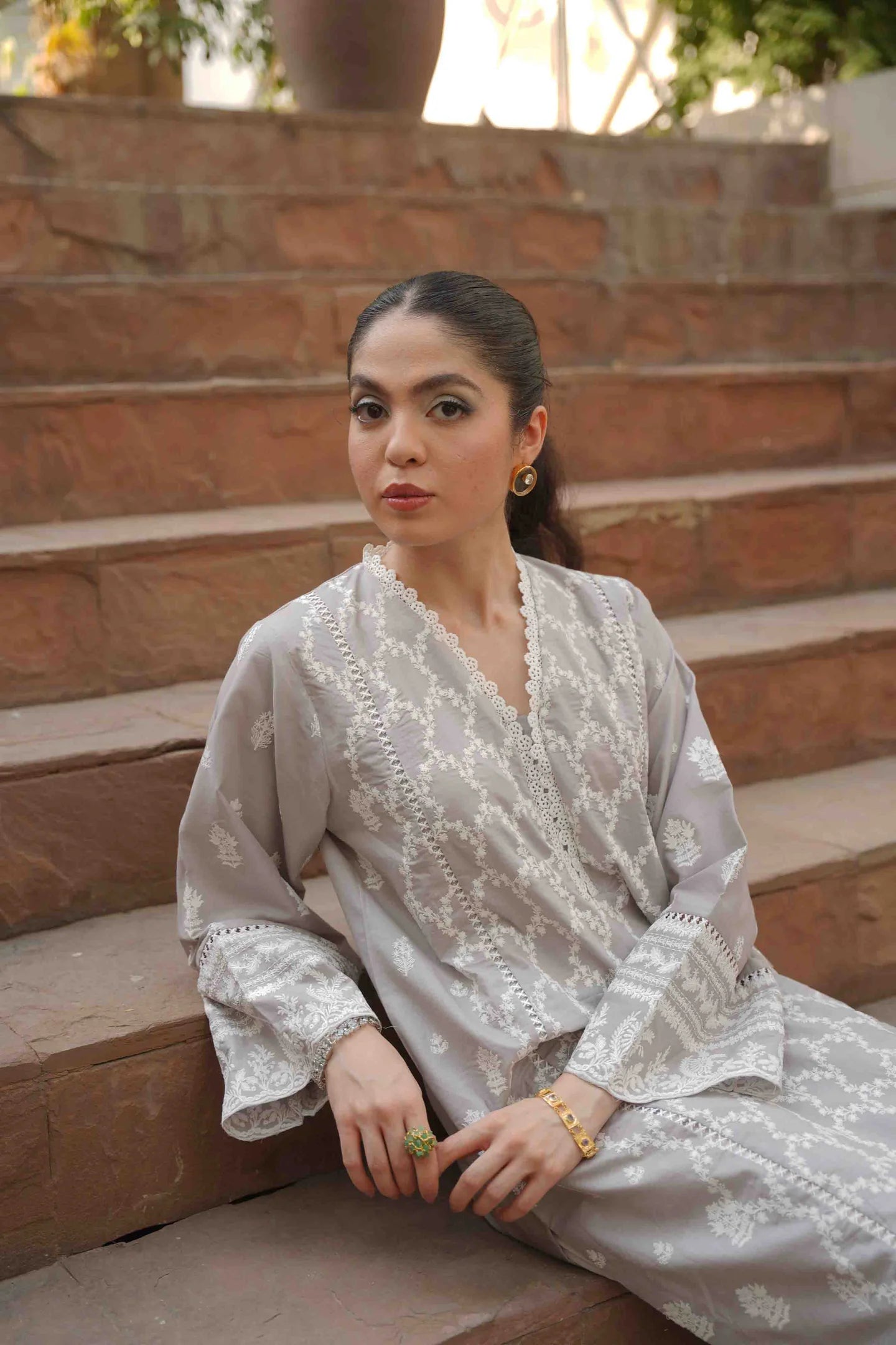 GERANIUM KURTA - GREY