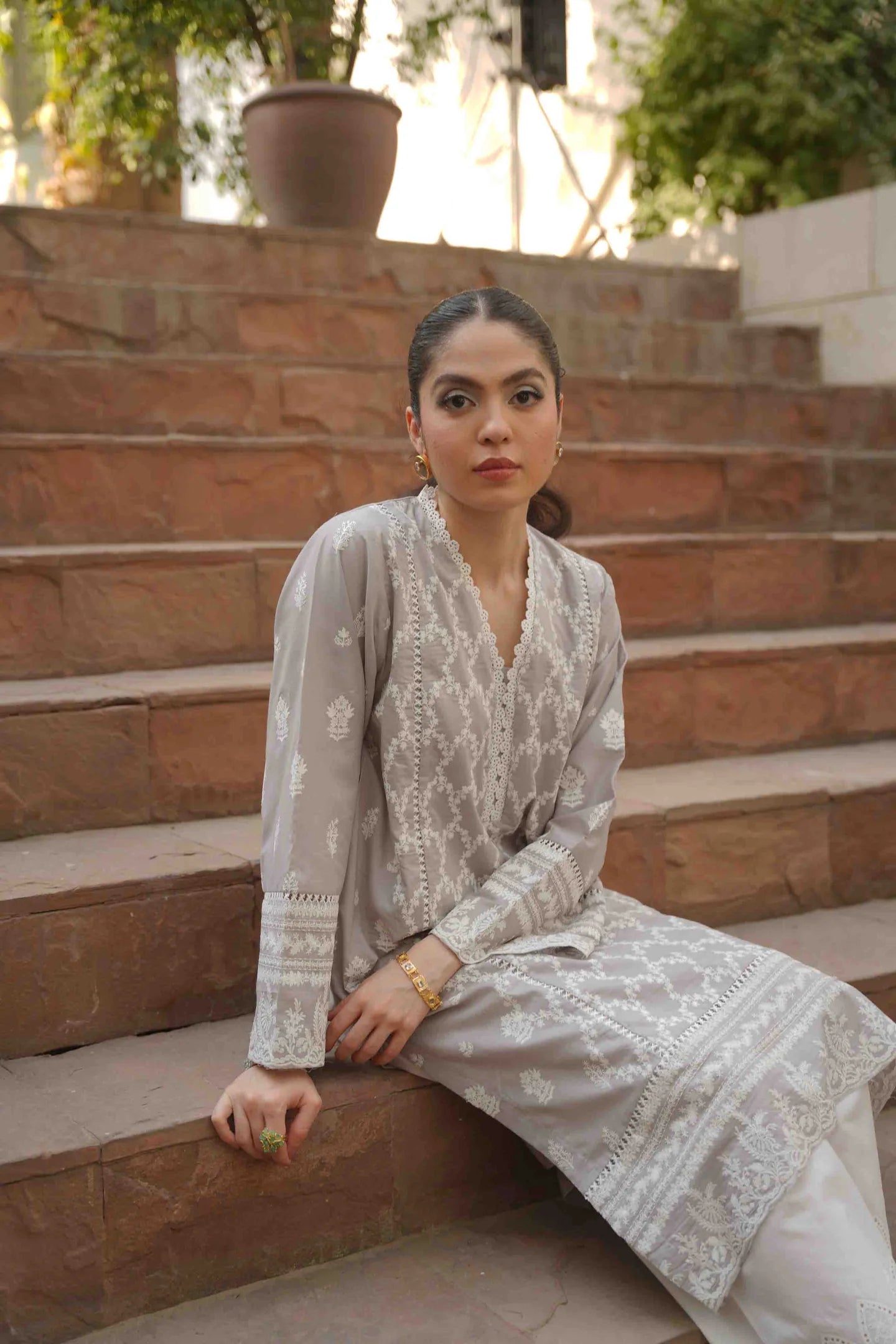 GERANIUM KURTA - GREY