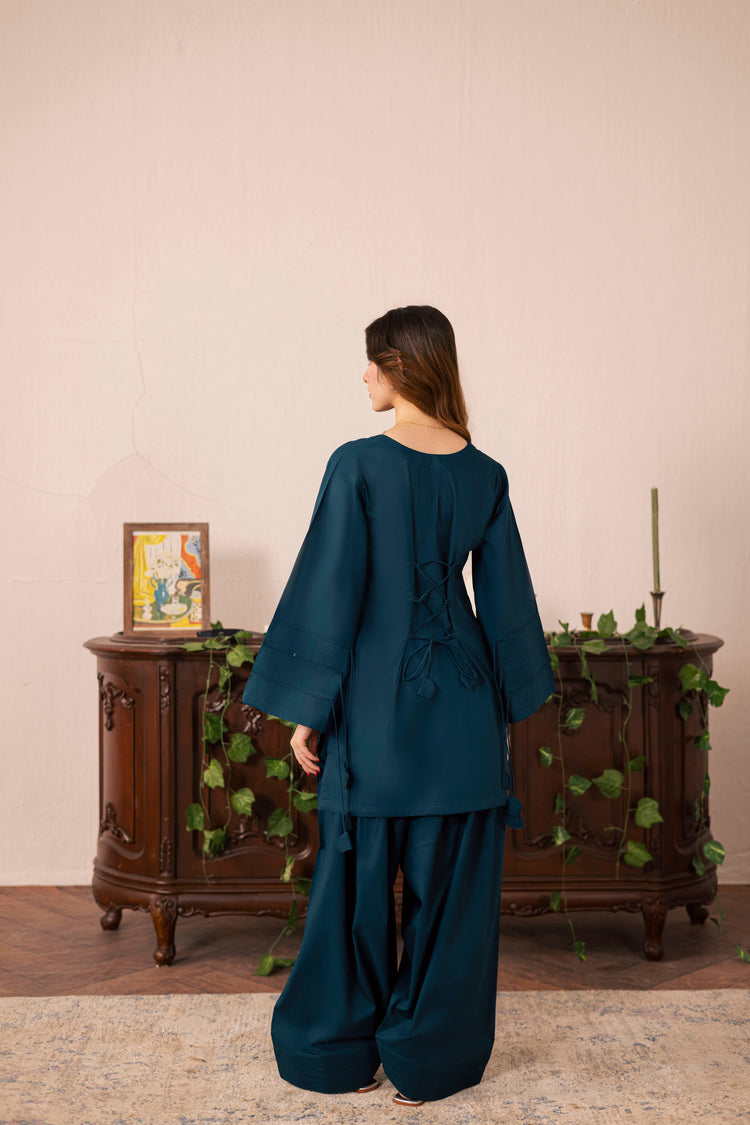 2PC CORSET DRESS - 06 TEAL