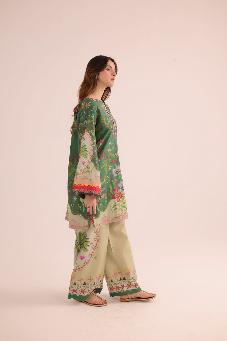 2 PC SUMMER LAWN DRESS - PRT L42956