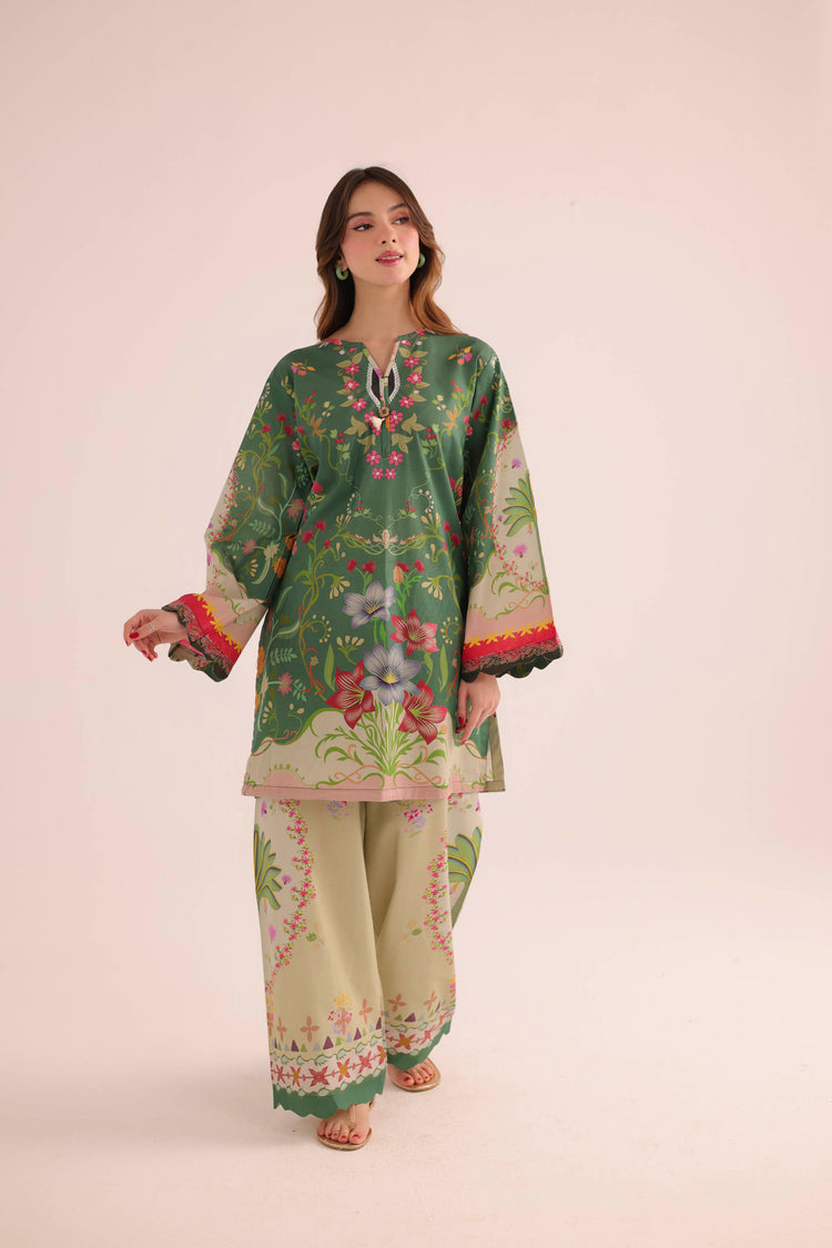 2 PC SUMMER LAWN DRESS - PRT L42956
