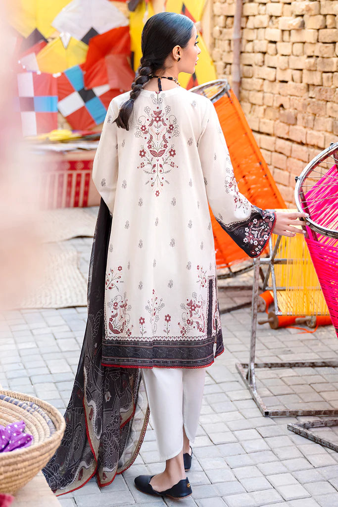 CROSS STITCH LAWN '23 | URAAN | PALE CREAM