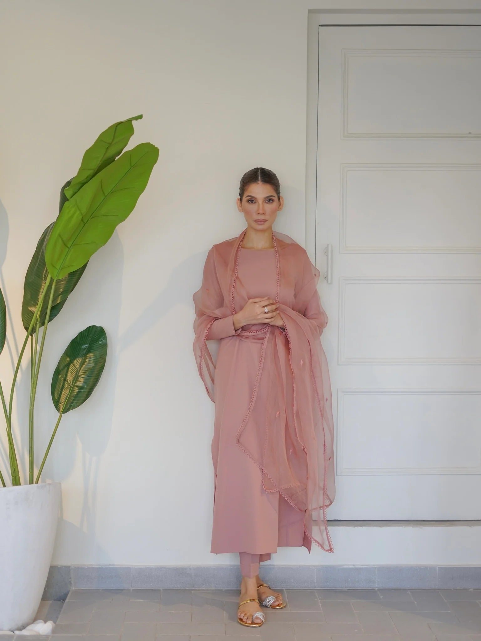 SAK ATELIER CO-ORDS | NUDE PINK BUTTONED SET