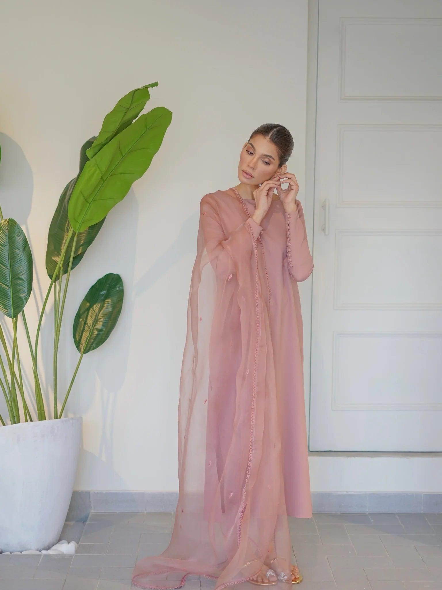 SAK ATELIER CO-ORDS | NUDE PINK BUTTONED SET