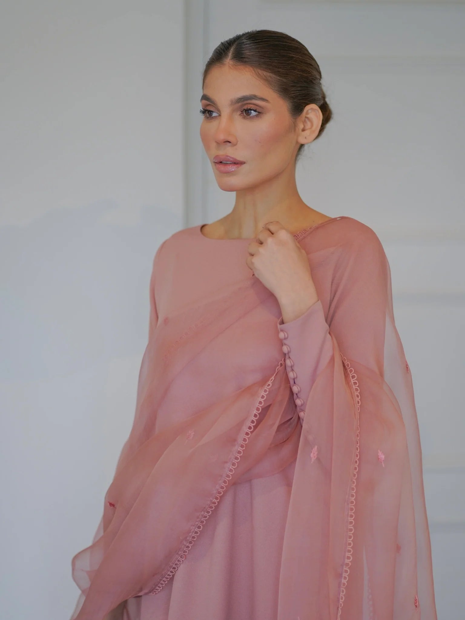 SAK ATELIER CO-ORDS | NUDE PINK BUTTONED SET