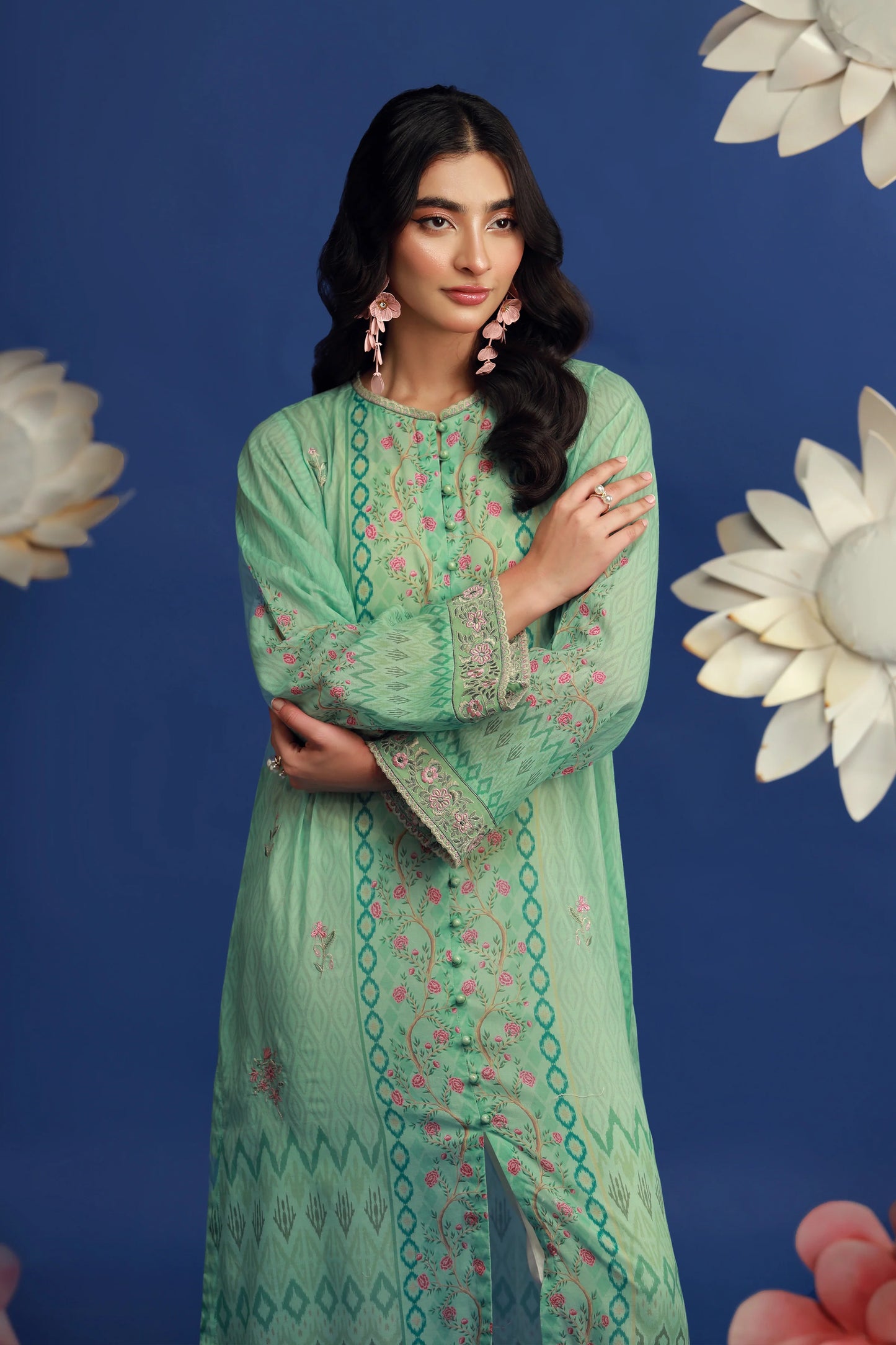 01 PIECE READY TO WEAR PRINTED EMBROIDRED SHIRT