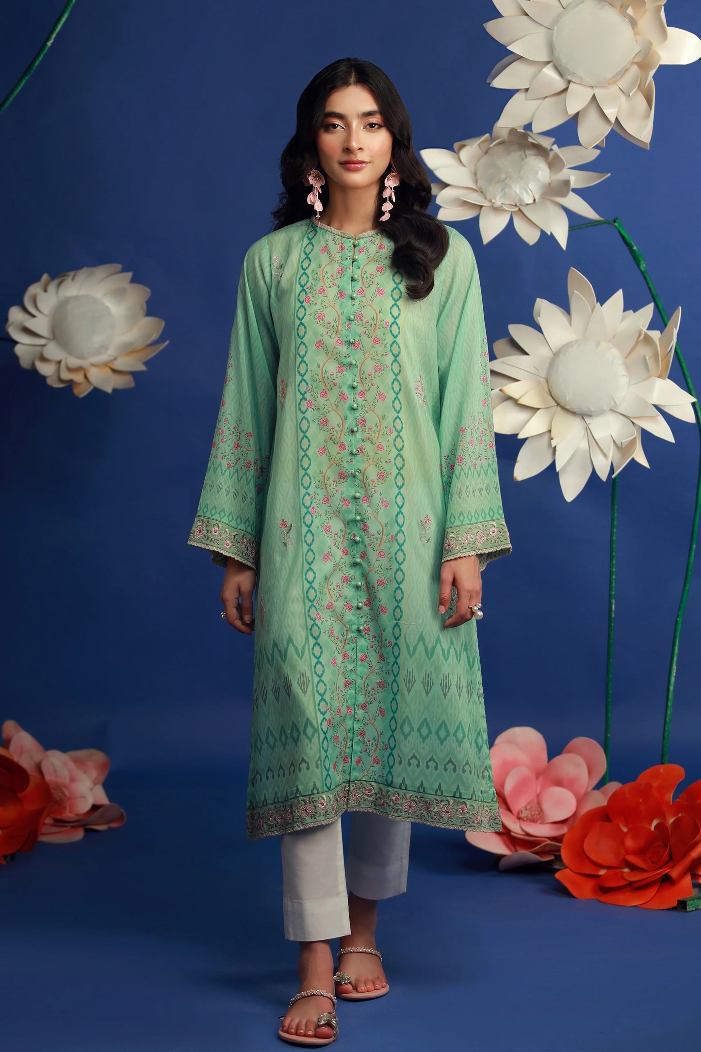 01 PIECE READY TO WEAR PRINTED EMBROIDRED SHIRT