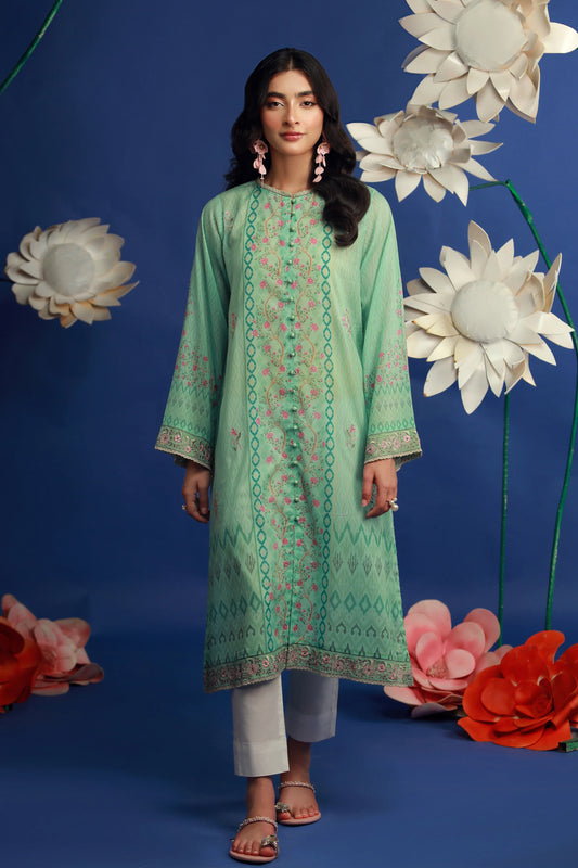 01 PIECE READY TO WEAR PRINTED EMBROIDRED SHIRT