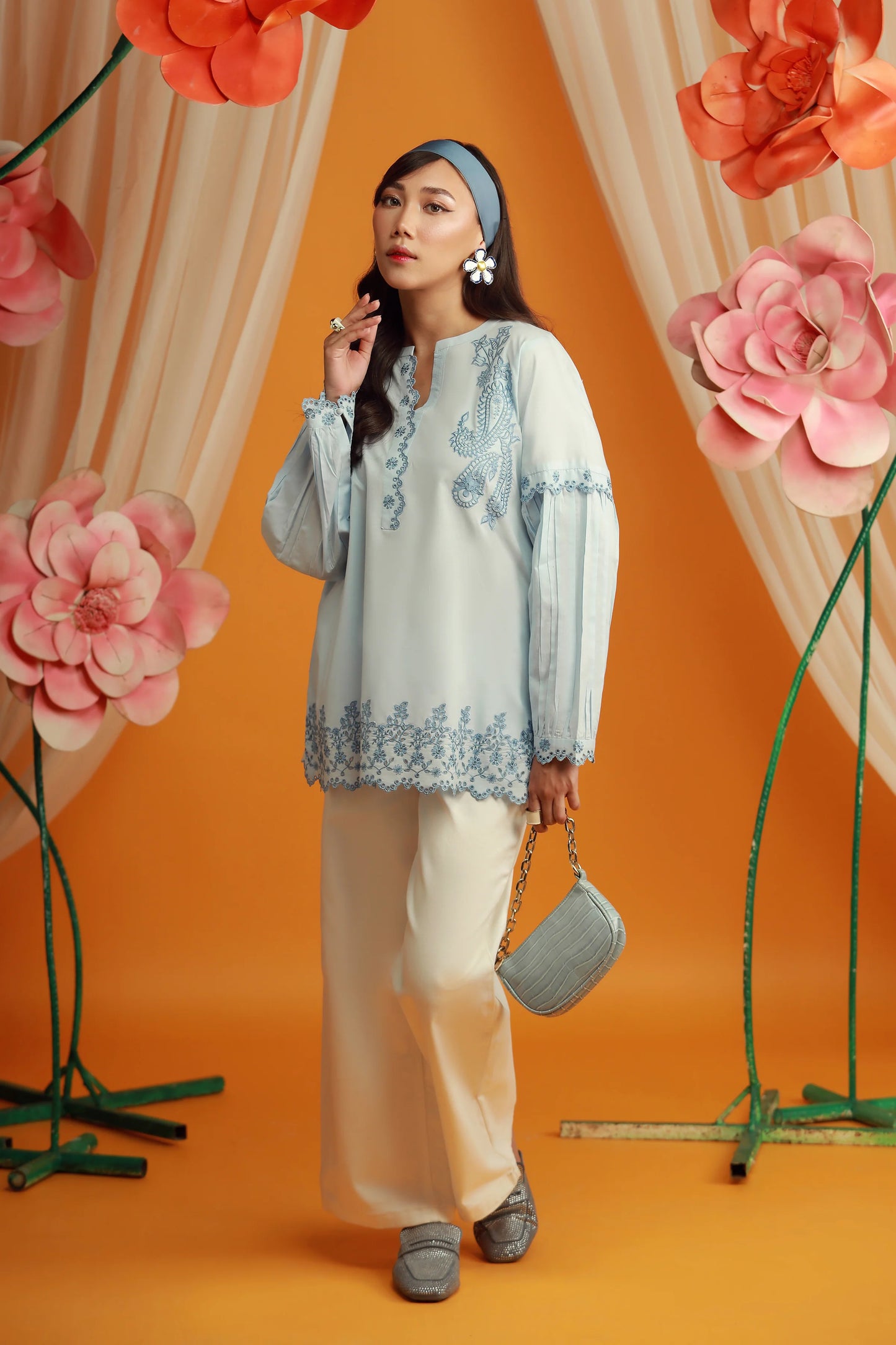 EMBROIDERED SHIRT (BLUE)