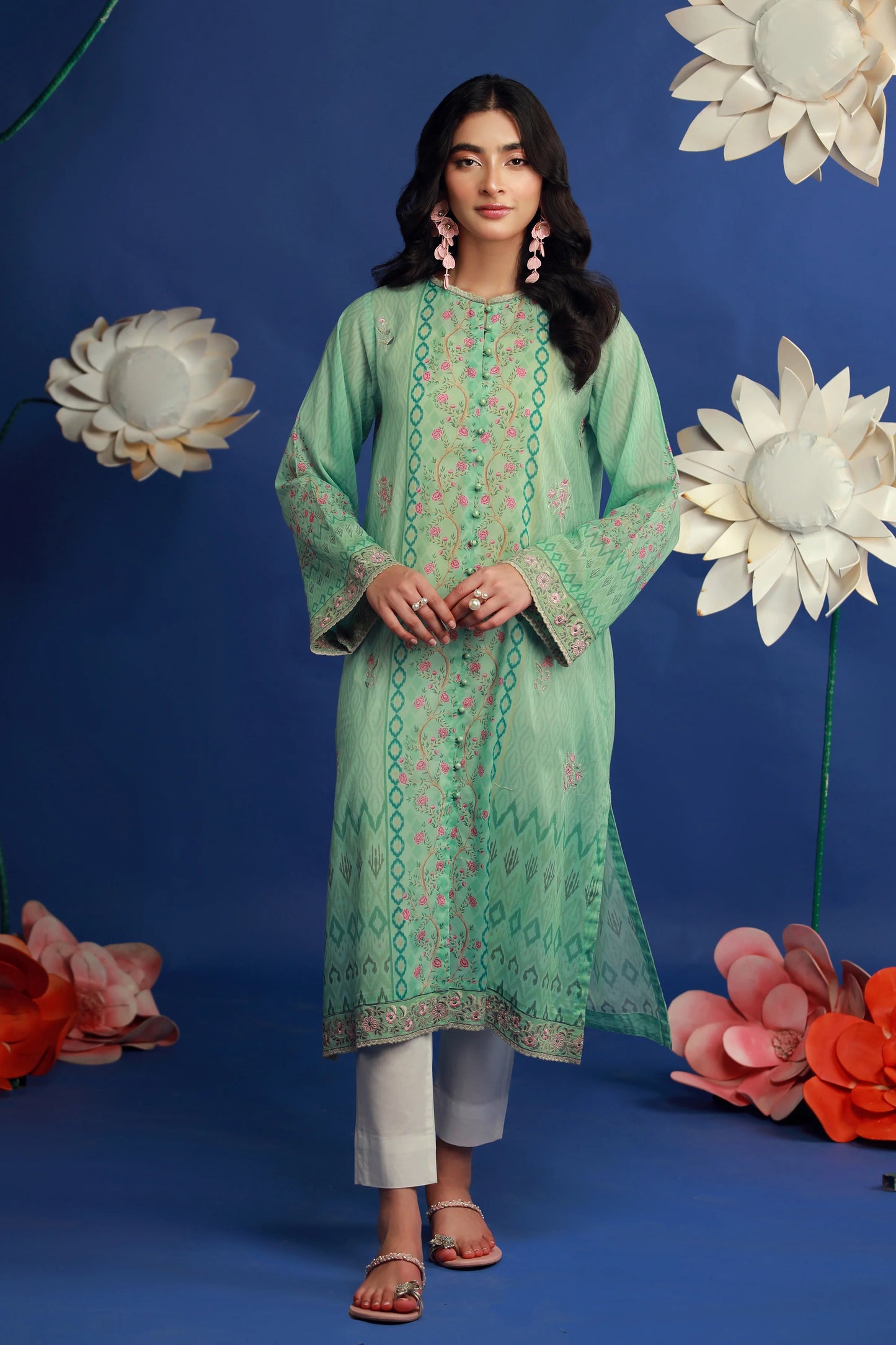 01 PIECE READY TO WEAR PRINTED EMBROIDRED SHIRT