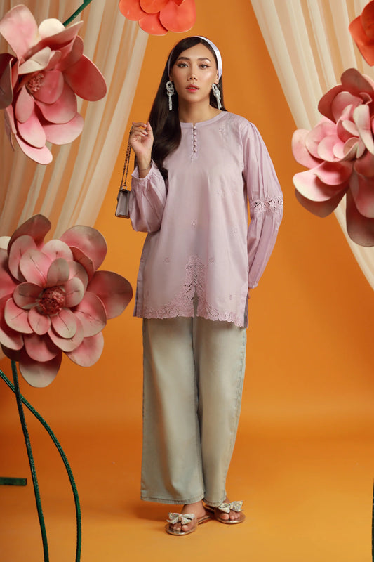 EMBROIDERED SHIRT (LILAC)