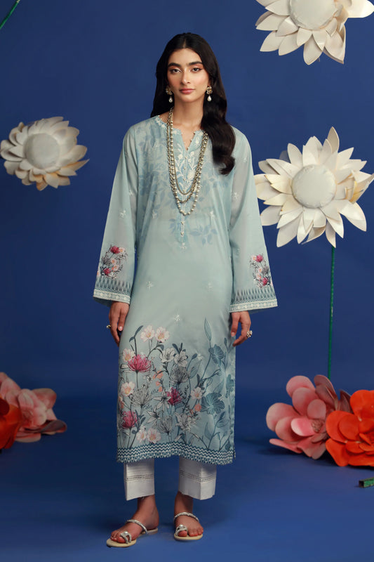 01 PIECE READY TO WEAR PRINTED EMBROIDRED SHIRT