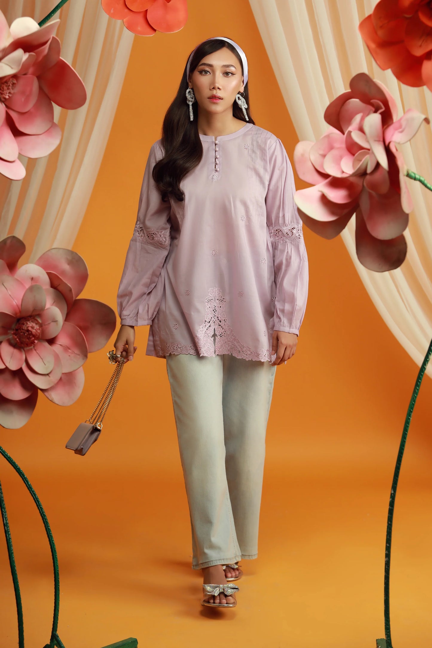 EMBROIDERED SHIRT (LILAC)