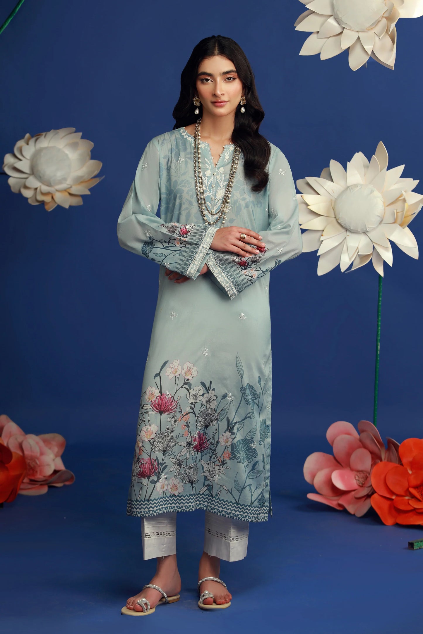 01 PIECE READY TO WEAR PRINTED EMBROIDRED SHIRT