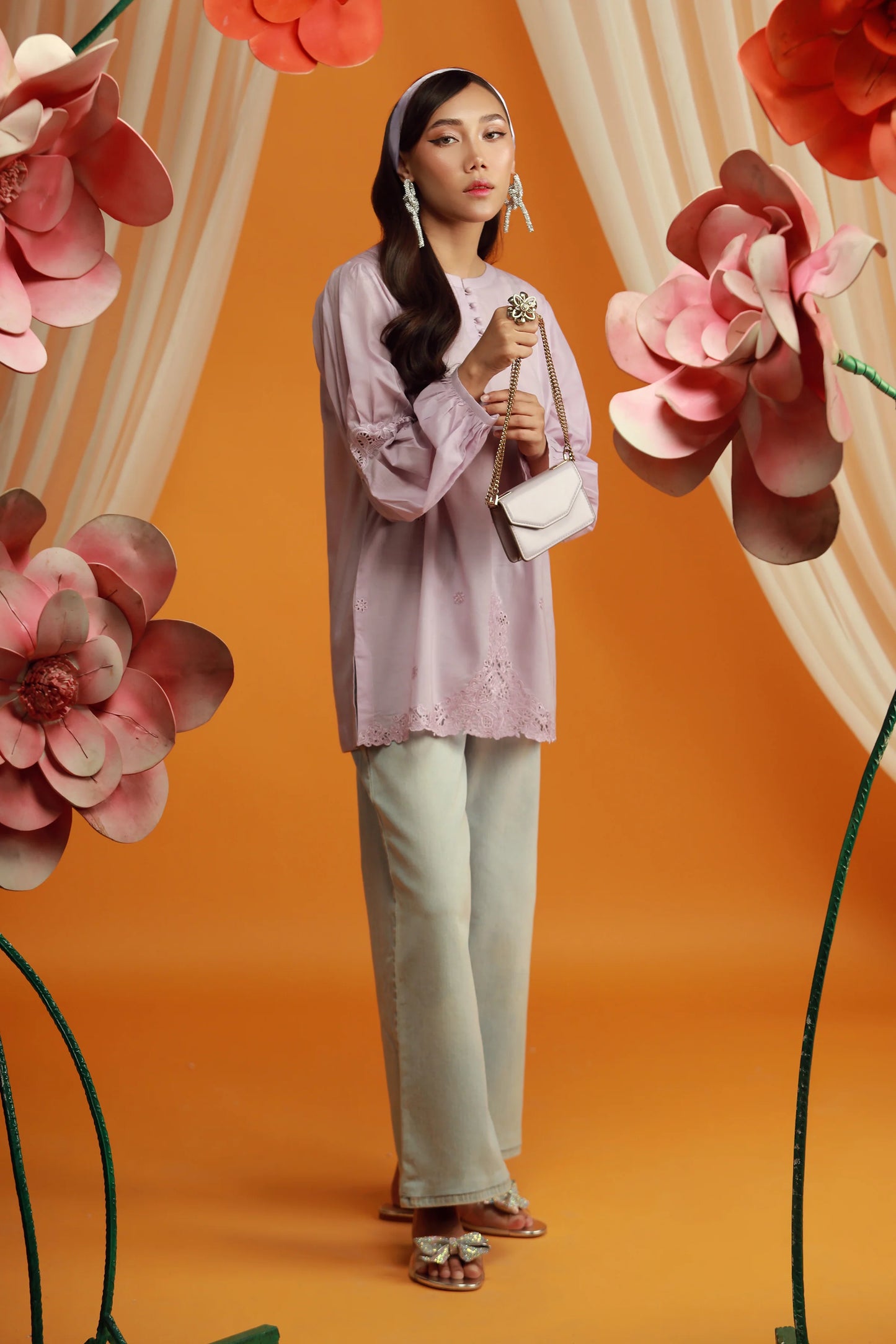 EMBROIDERED SHIRT (LILAC)