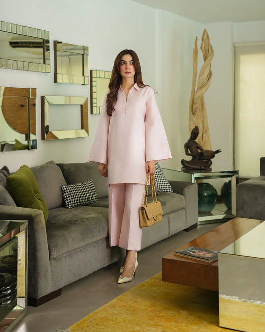 COLLARED LINEN SET