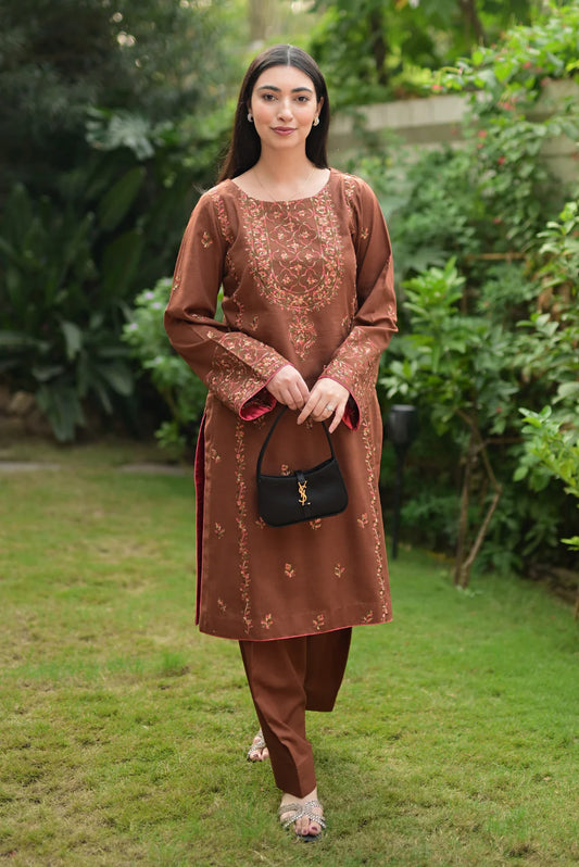 EMBROIDERED SLUB KHADDAR D-1008