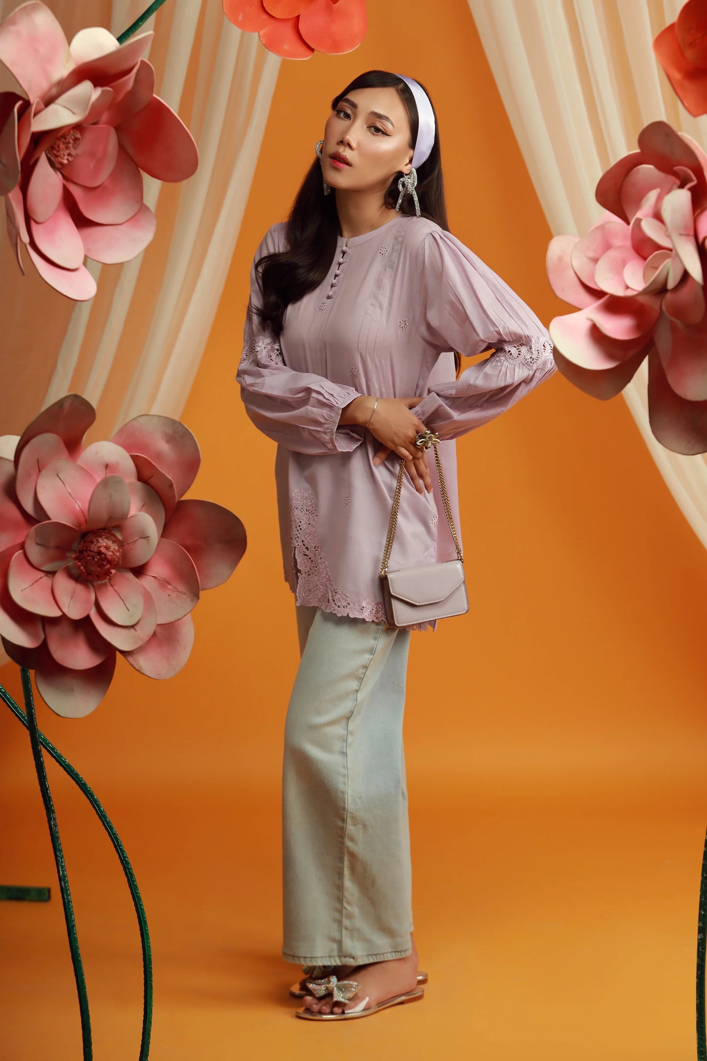 EMBROIDERED SHIRT (LILAC)