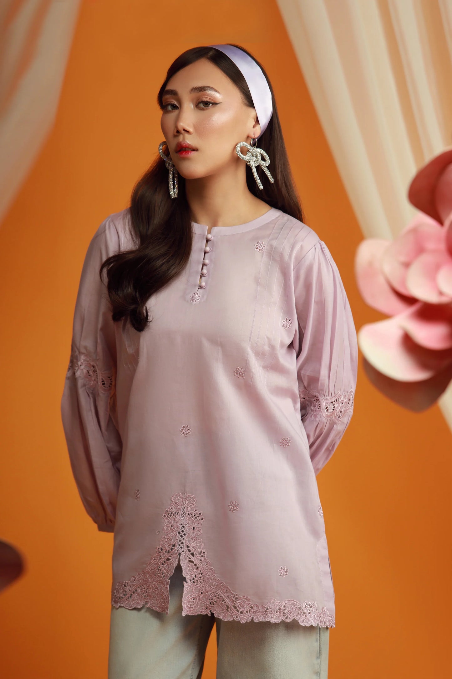 EMBROIDERED SHIRT (LILAC)
