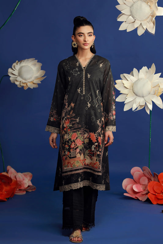 01 PIECE READY TO WEAR PRINTED EMBROIDRED SHIRT