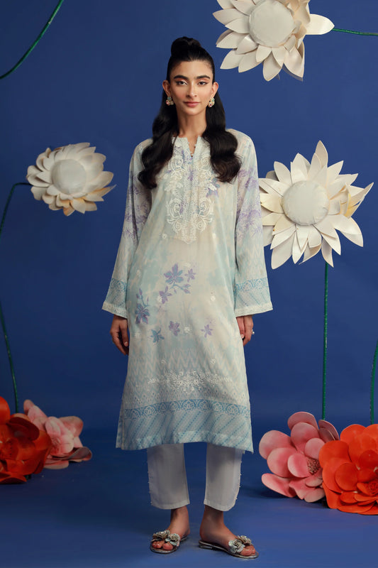 01 PIECE READY TO WEAR PRINTED EMBROIDERED SHIRT