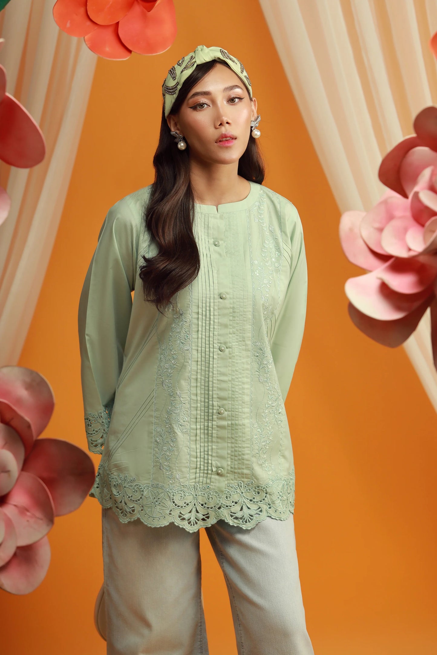 EMBROIDERED SHIRT (GREEN)