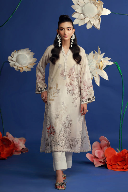 01 PIECE READY TO WEAR PRINTED EMBROIDERED SHIRT