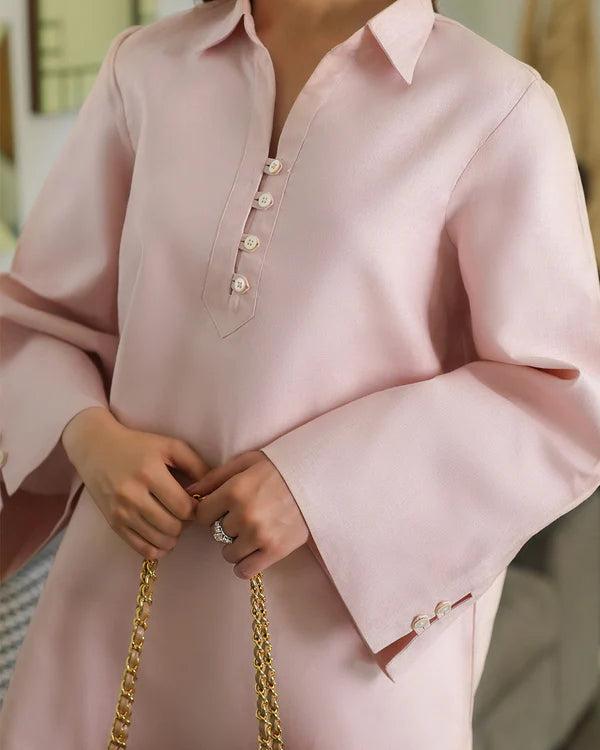 COLLARED LINEN SET