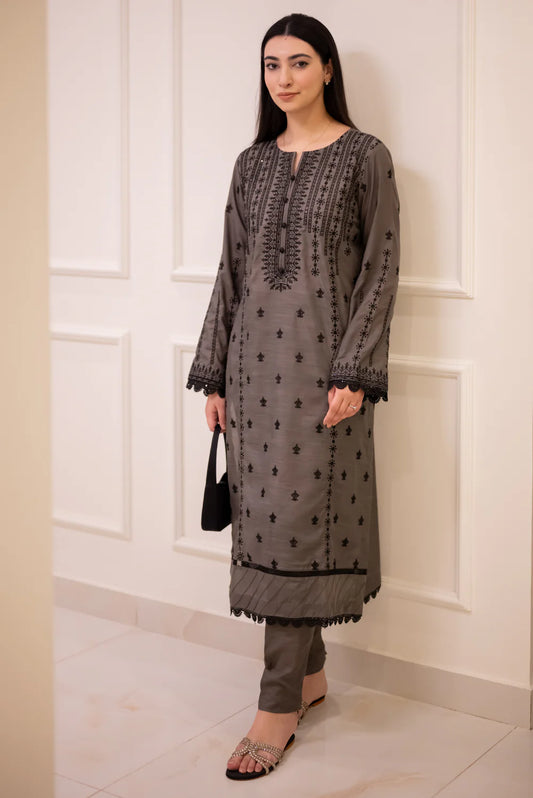 EMBROIDERED RAW SILK D-1005