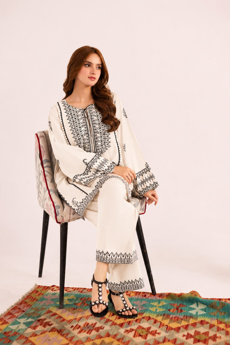 2PC SUMMER EMBROIDERED DRESS - 1329