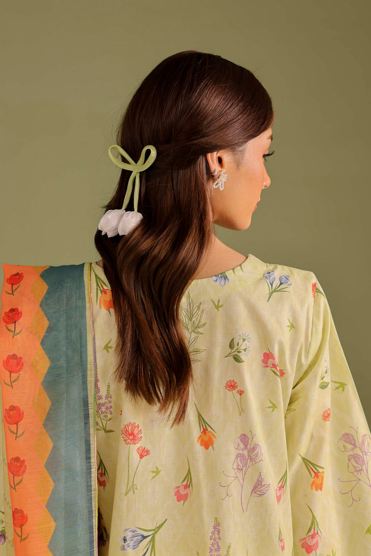 3PC PRINTED LAWN SUIT - 42678