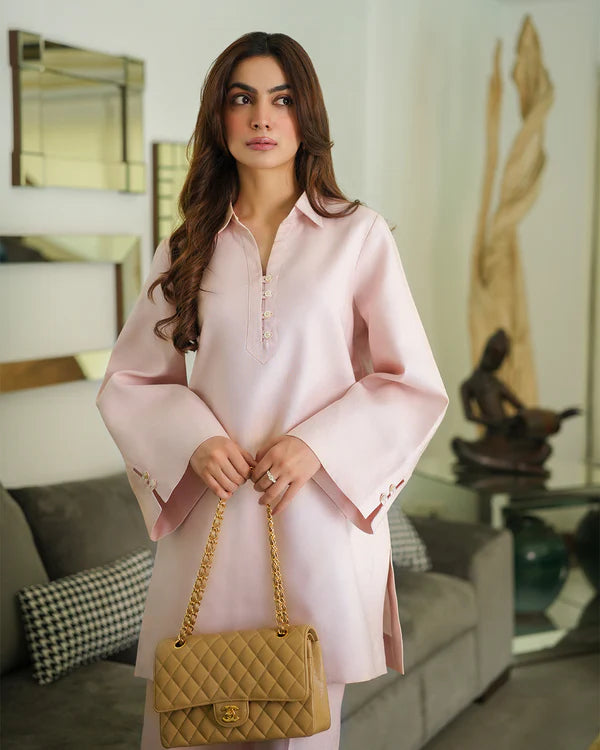 COLLARED LINEN SET