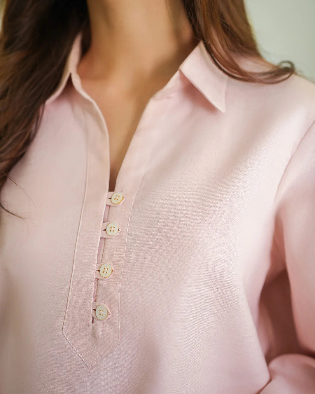 COLLARED LINEN SET