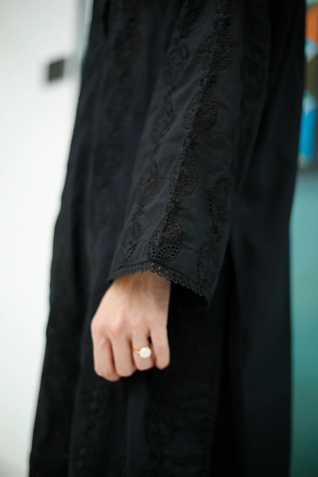 NAARJ BLACK SCHIFFLI KURTA