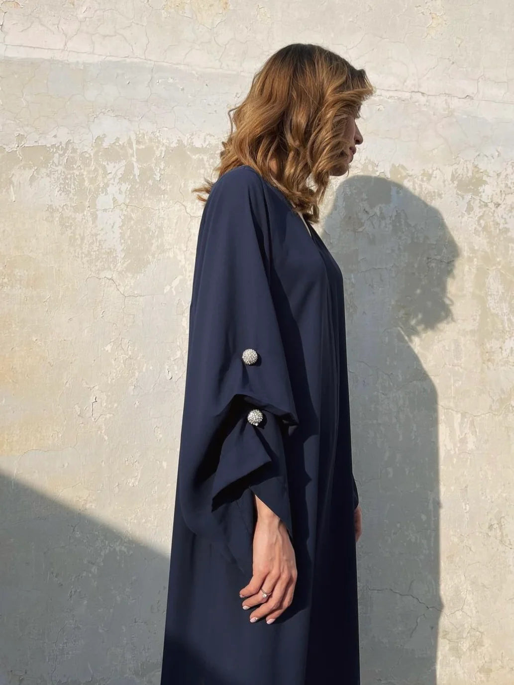NAVY SHIRRED SET
