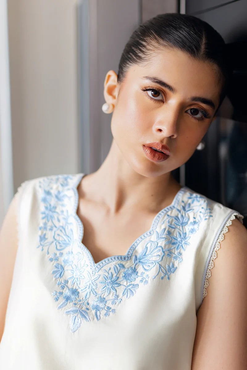 IVORY LUXURY EMBROIDERED 2PCS SET (NPA2-25303)