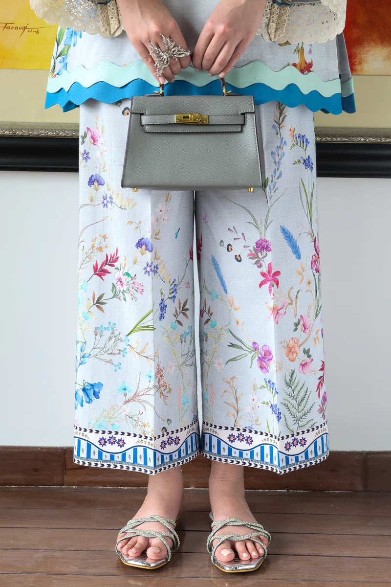 ICE BLUE LILY SET LUXURY PRINTED & EMBROIDERED (NPA2-25313) 2PCS SET