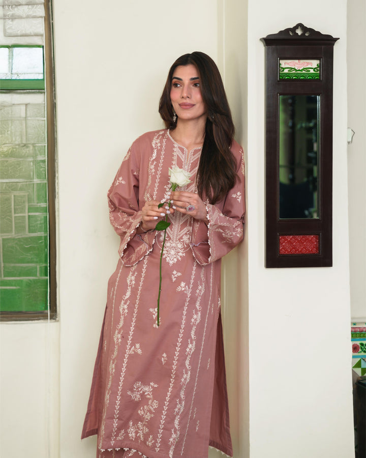 MINA - PINK EMBROIDERED CO-ORD SET