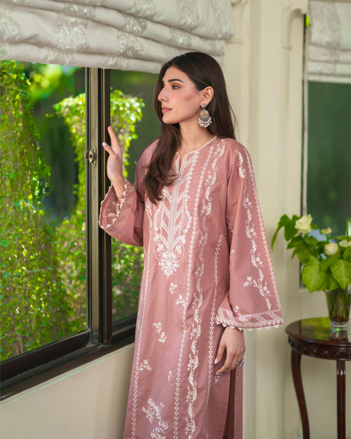 MINA - PINK EMBROIDERED CO-ORD SET
