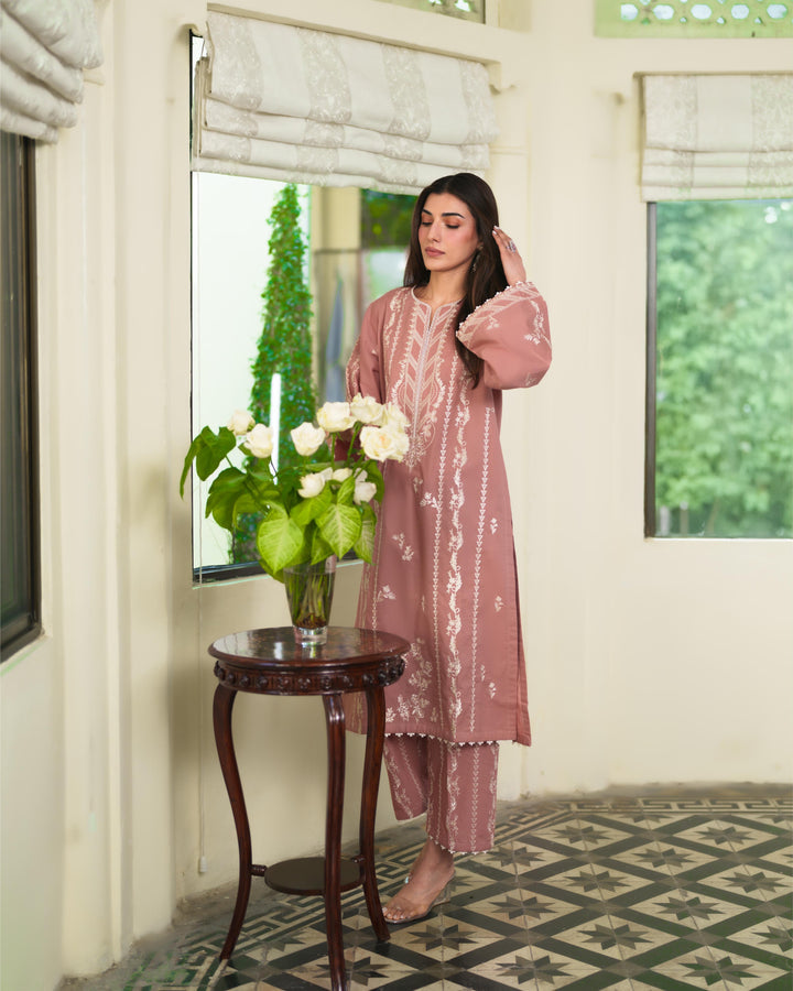 MINA - PINK EMBROIDERED CO-ORD SET