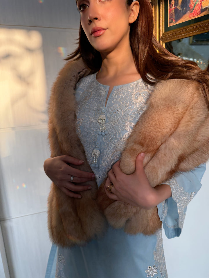 ANEMONE - ICE BLUE SCHIFFLI CO-ORD SET