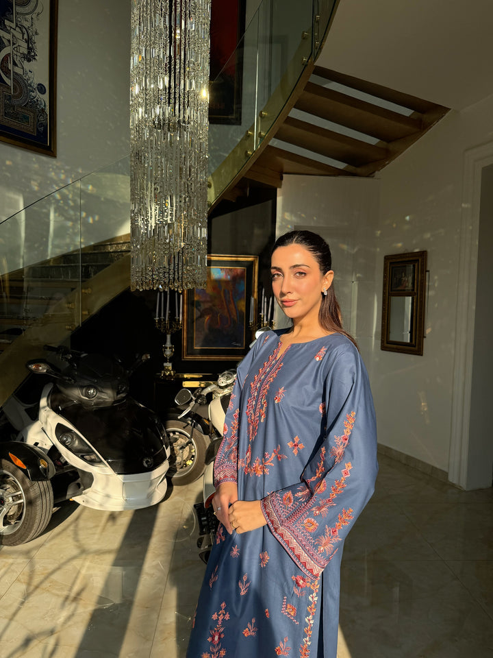 COCKSCOMB - COBALT BLUE EMBROIDERED CO-ORD SET