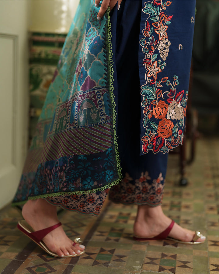 LIANA NAVY BLUE LUXURY EMBROIDERED SET