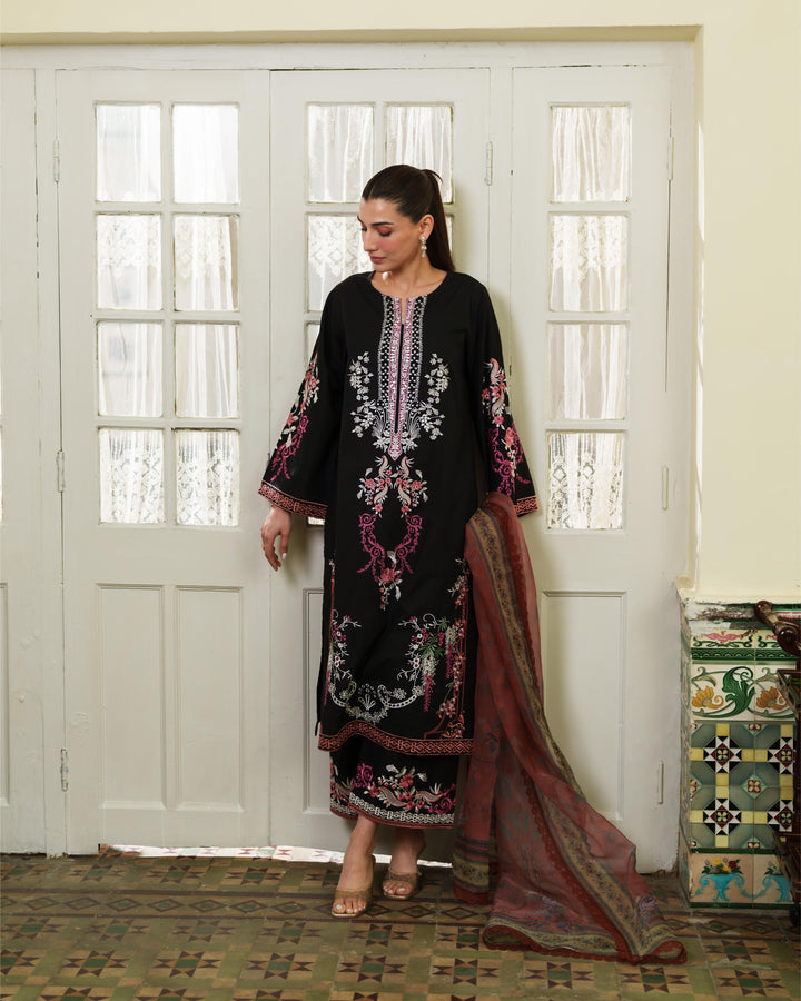 AZUR BLACK LUXURY EMBROIDERED LAWN SET