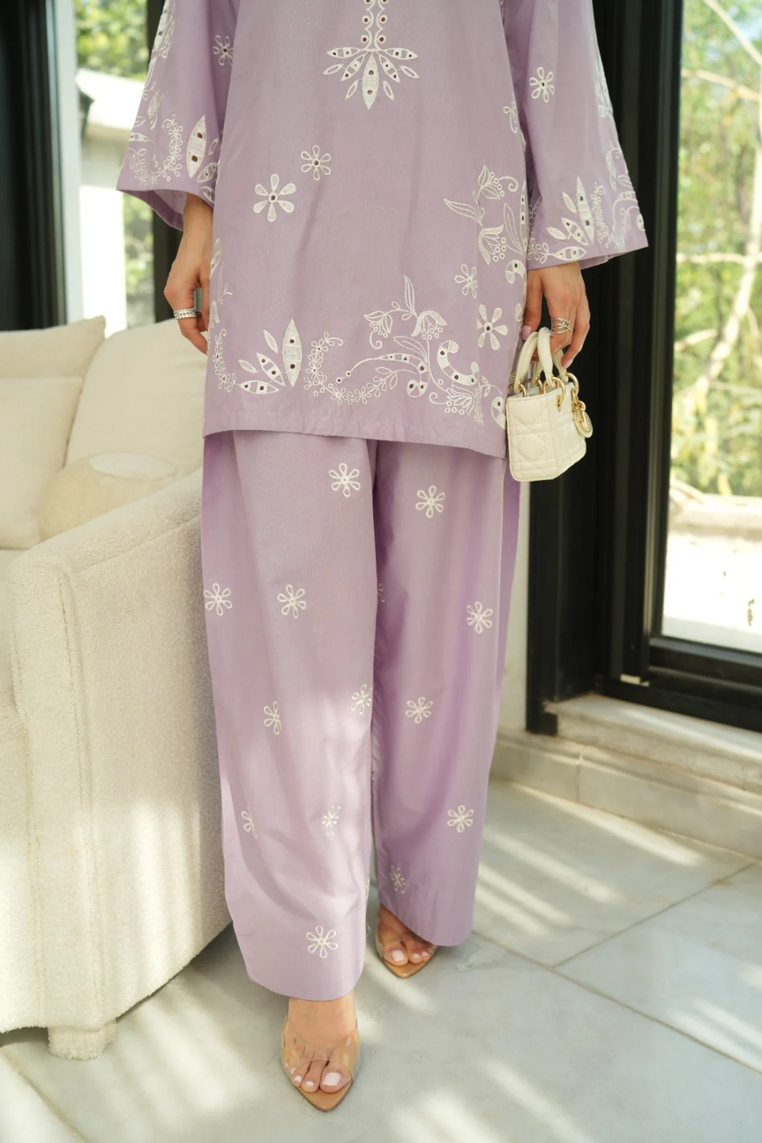 REVA - LILAC EMBROIDERED CO-ORD SET
