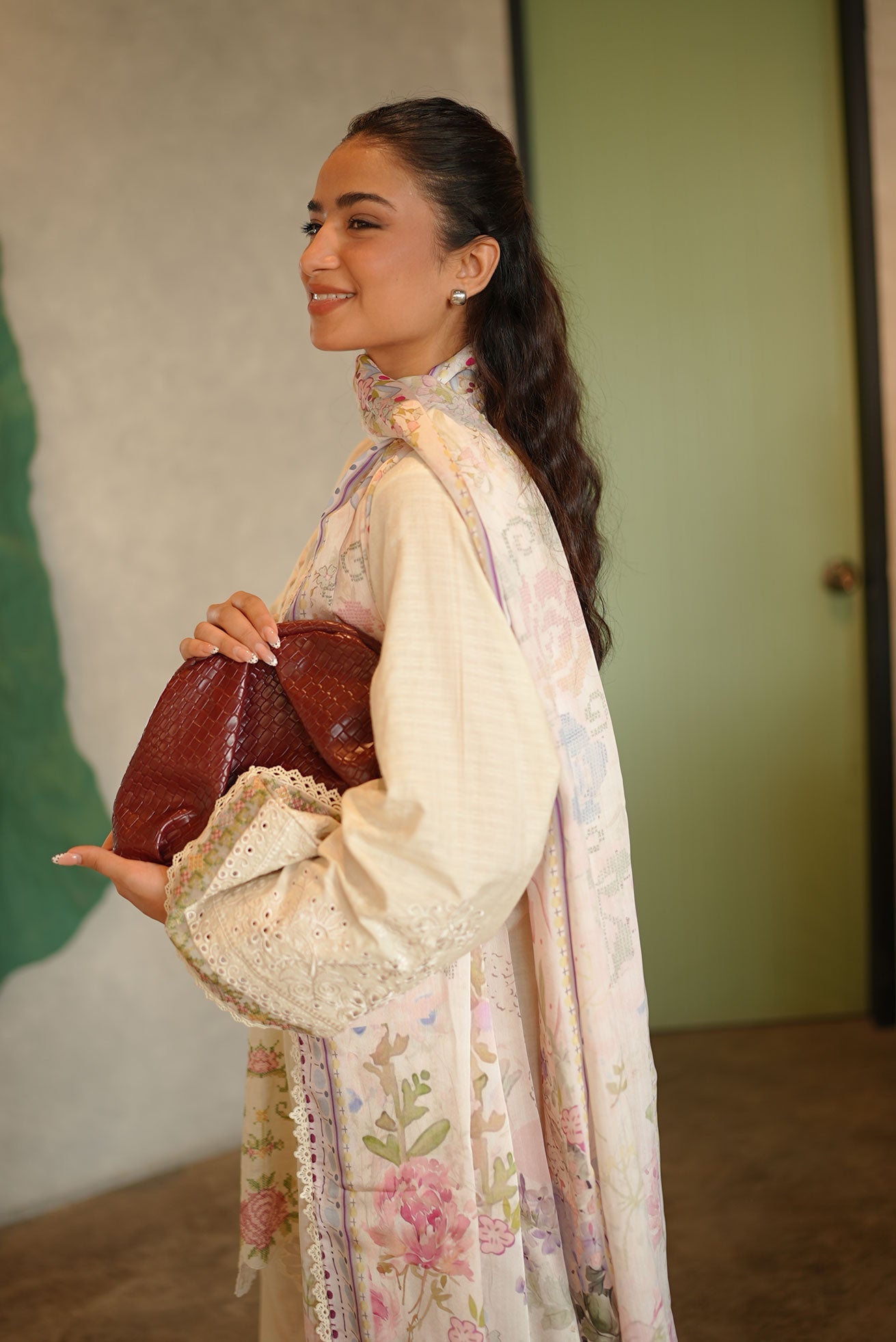 DHANAK SS26DC-2587 - OFF WHITE - COTTON JACQUARD - 2PCS - EMBROIDERED KURTA WITH TROUSER