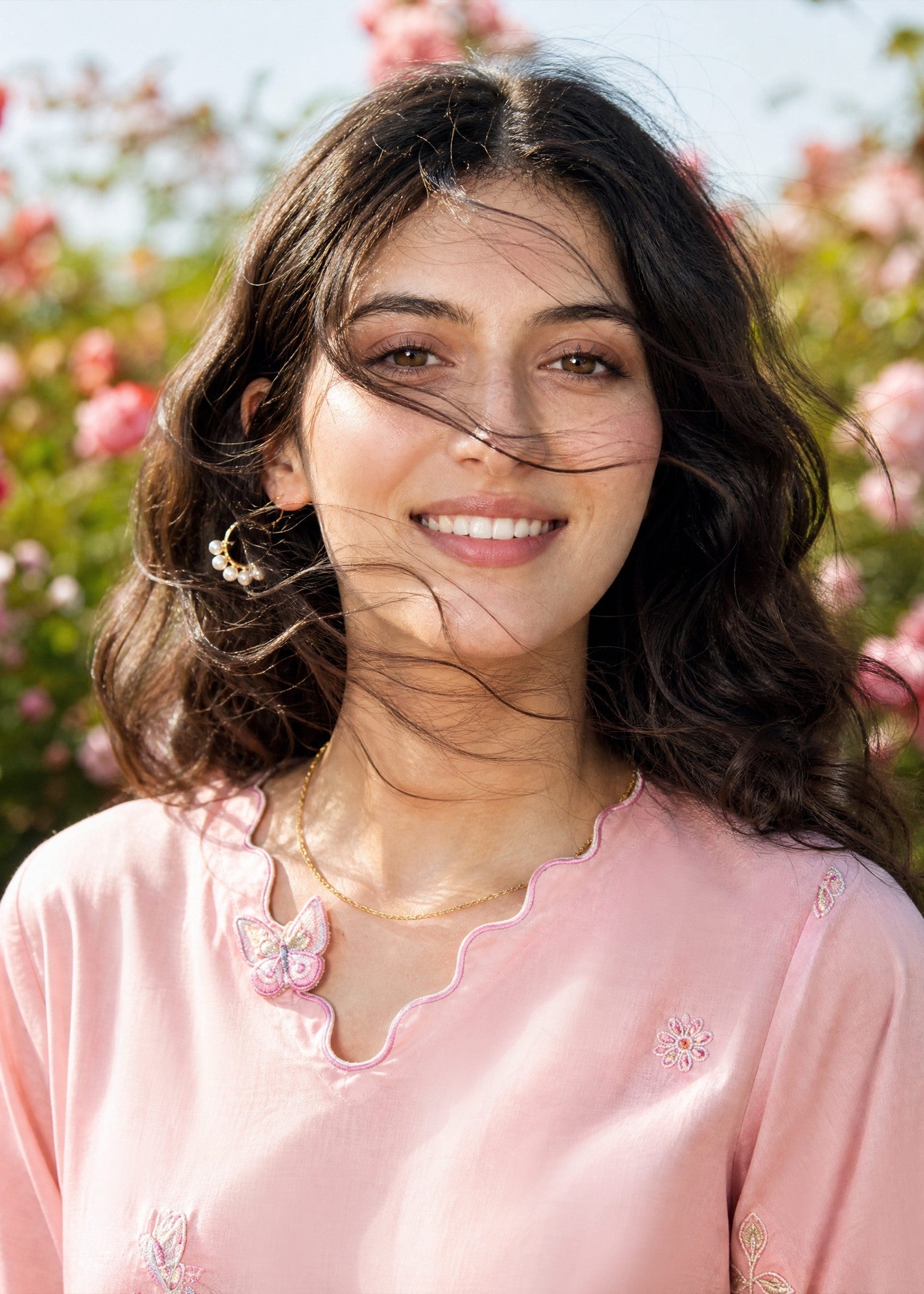 DHANAK SS26DC-2627 LIGHT PINK 2PCS EMBROIDERED KURTA WITH TROUSER